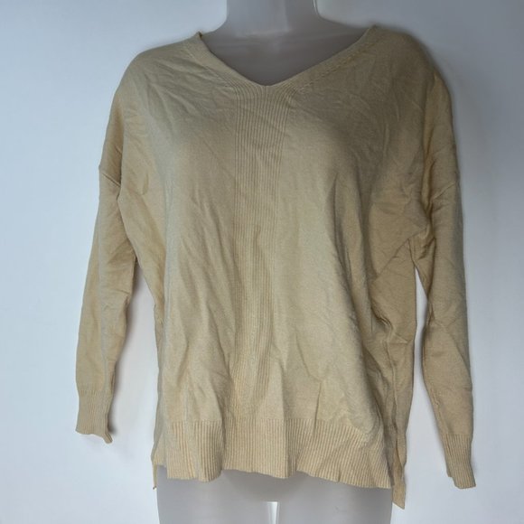 Pink Lily‎ Ivory V-neck Sweater Small - Picture 4 of 12